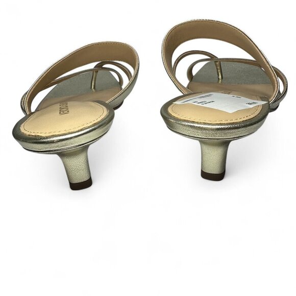 VERONICA BEARD Alanis Strappy Slip On Mid Heel Sandals, Gold, Size 8, NWOB - Picture 9 of 13